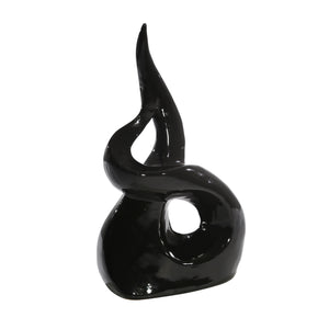 Abstract Ceramc Isculpture, 1 2.5", Black - ReeceFurniture.com