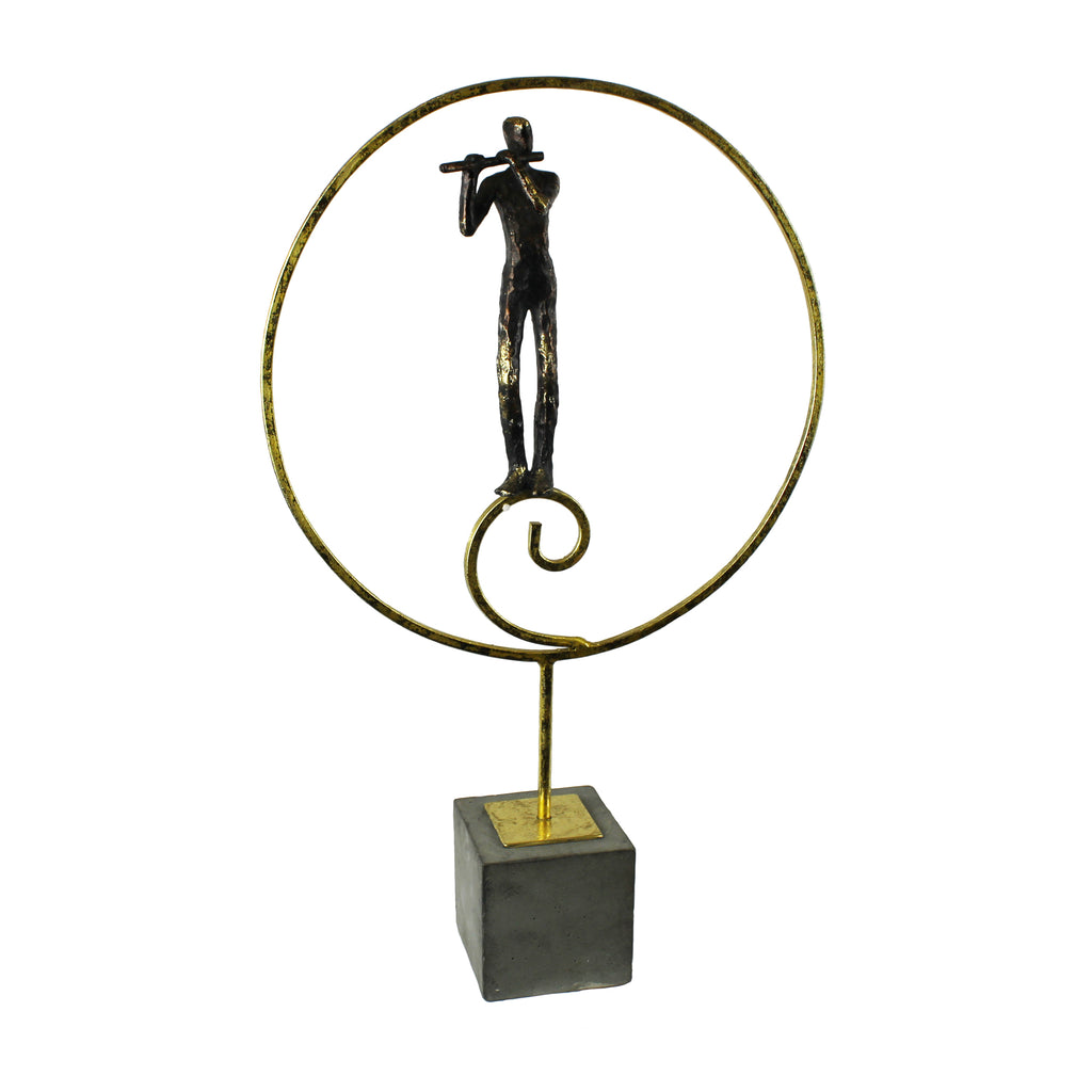 Metal Flute Musician On Stand, Kd - ReeceFurniture.com