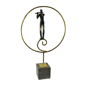 Metal Flute Musician On Stand, Kd - ReeceFurniture.com