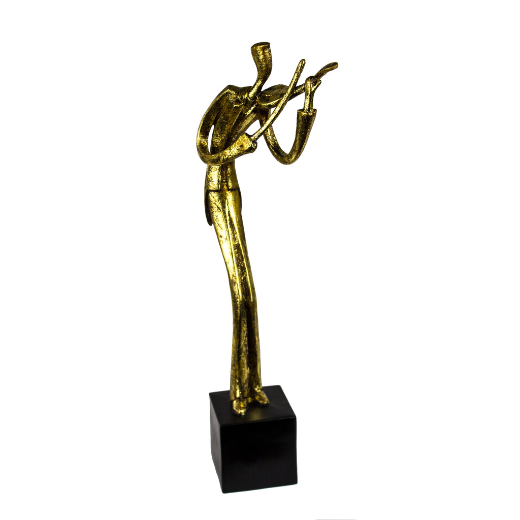 Gold Resin Violin Musician - ReeceFurniture.com