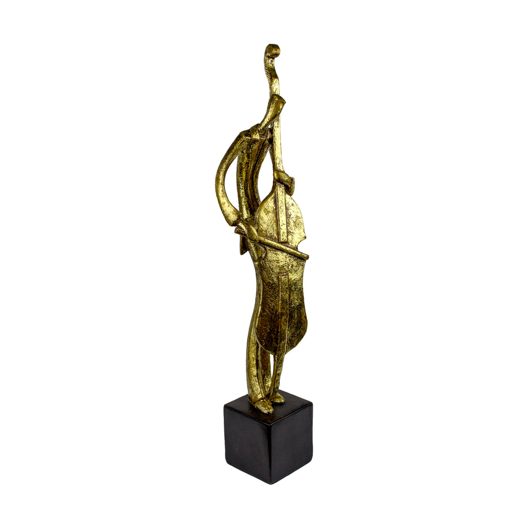 Gold Resin Cello Musician - ReeceFurniture.com
