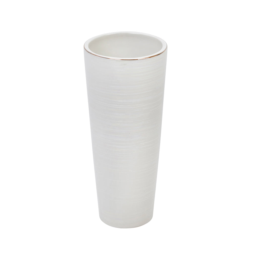 Pearlescent Ceramic Vase 11.75" - ReeceFurniture.com