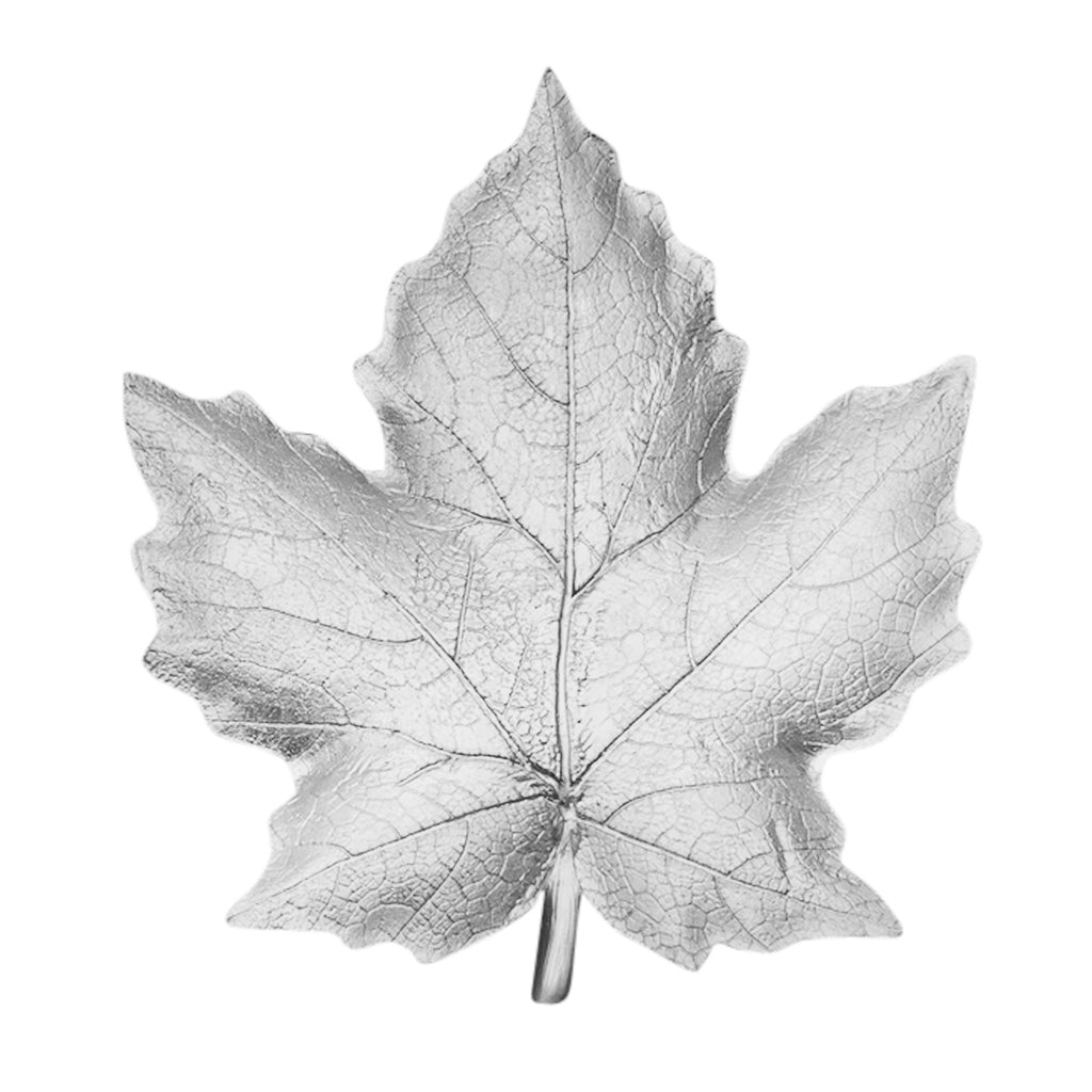 Silver Resin Maple Leaf Plate - ReeceFurniture.com