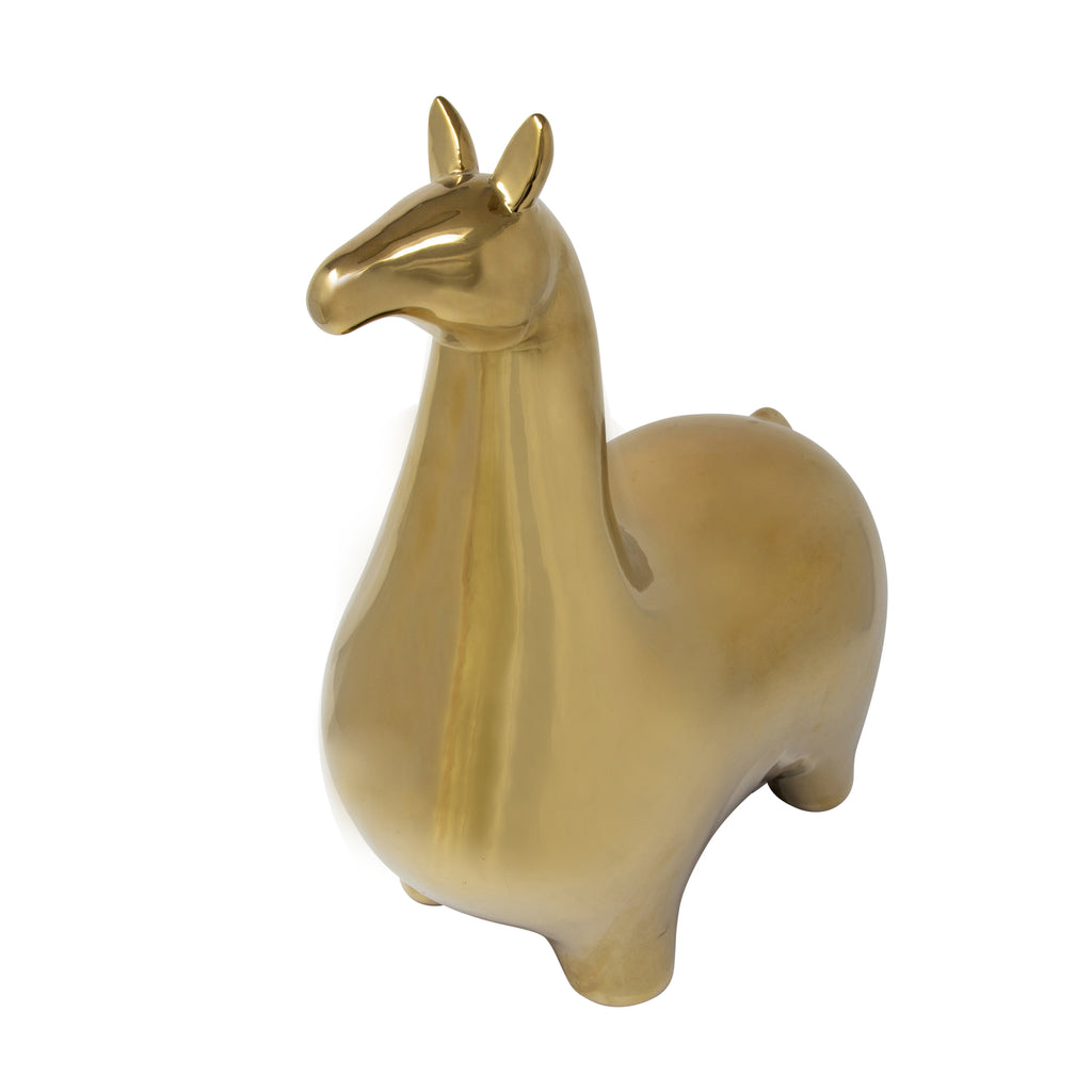 Gold Ceramic Horse, 14.5" - ReeceFurniture.com