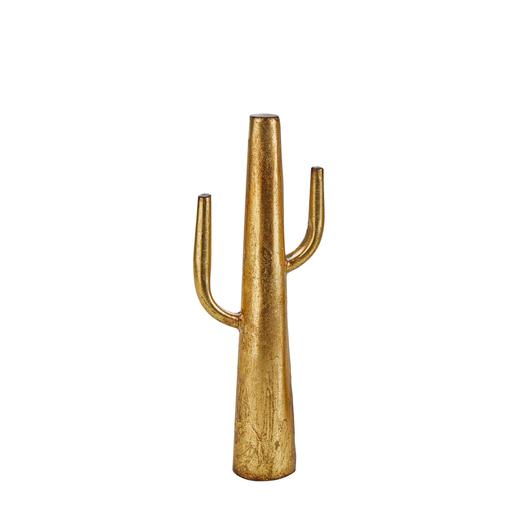 Gold Metal Cactus 15.75" - ReeceFurniture.com