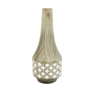 Gray/White Ceramic Bud Vase 16.25" - ReeceFurniture.com