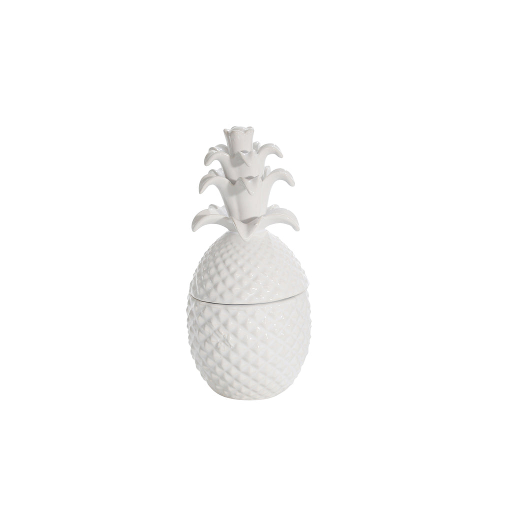 White Pineapple Jar 8.75" - ReeceFurniture.com