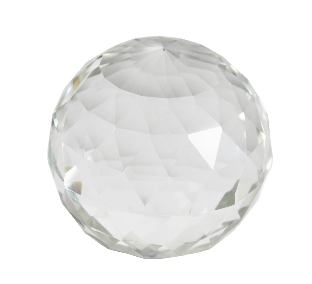 Faceted Clear Glass Orb 4" - ReeceFurniture.com