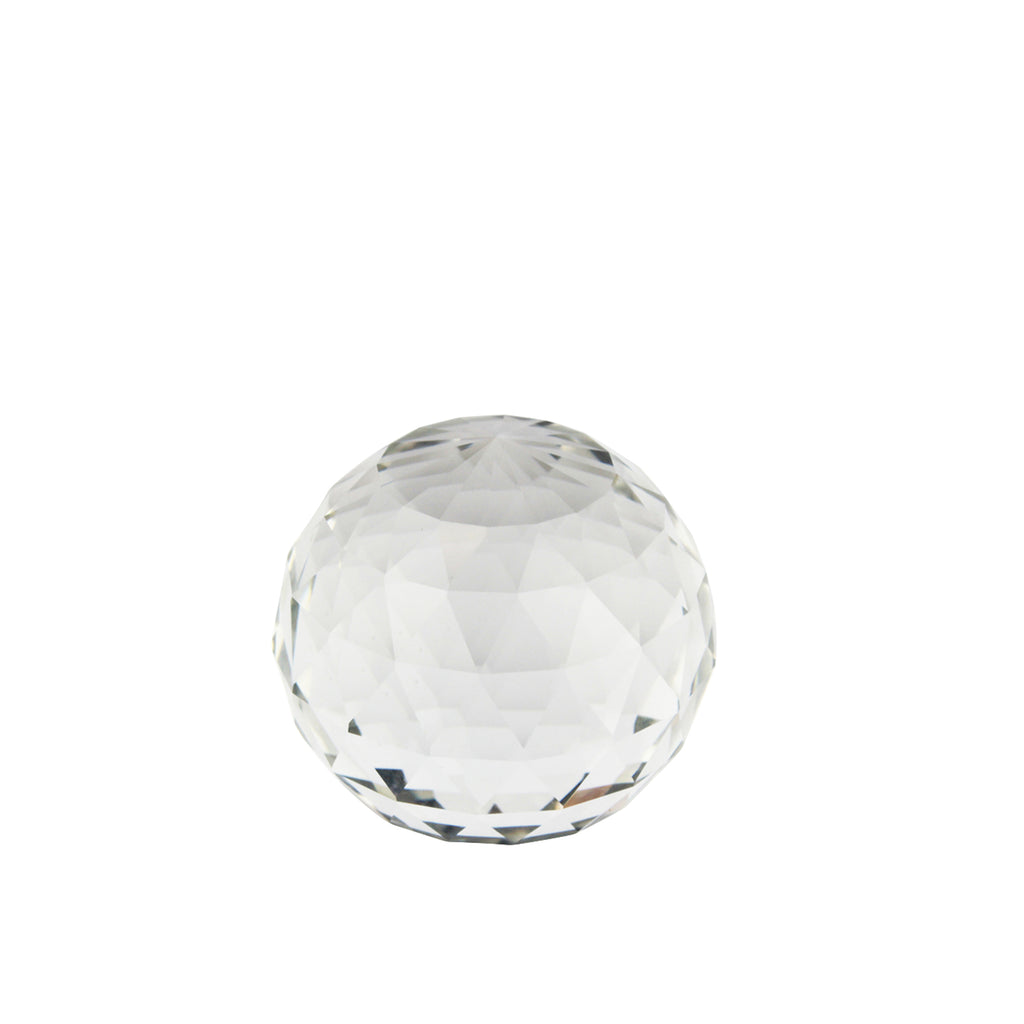 Faceted Clear Glass Orb 3" - ReeceFurniture.com