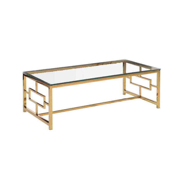 Gold Metal/Glass Cocktail Table, Kd