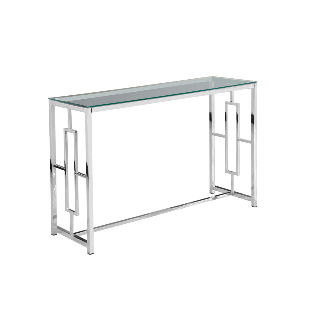 Silver Metal/Glass Console Table, Kd - ReeceFurniture.com