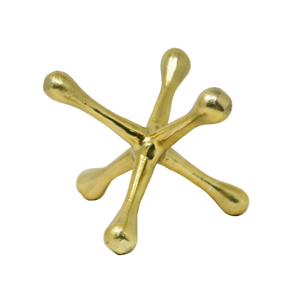Gold Metal Jacks Sculpture 8" - ReeceFurniture.com