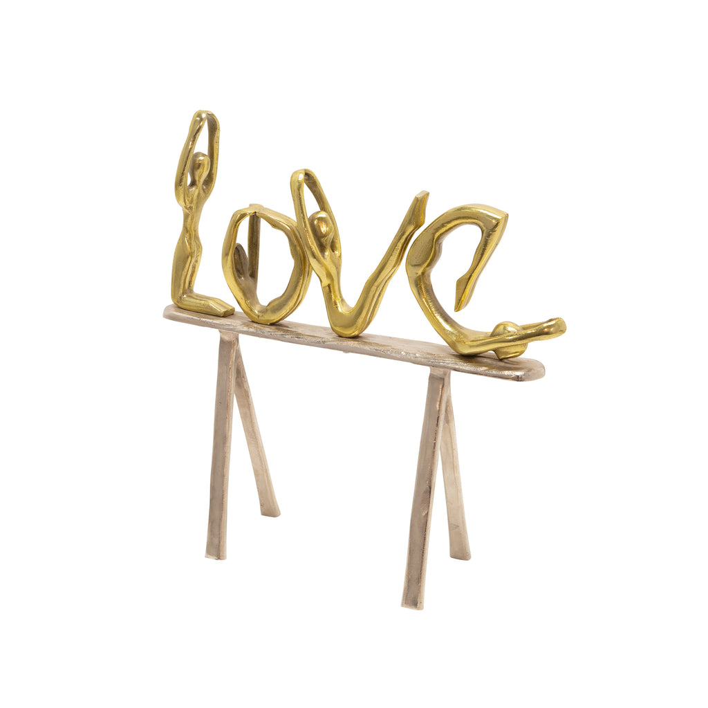 Silver/Gold Metal Love Sculpture - ReeceFurniture.com