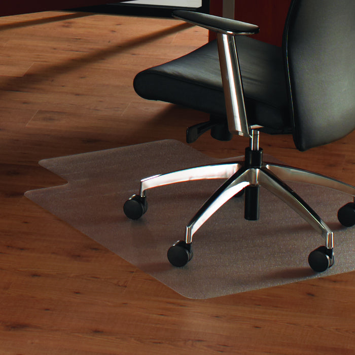 Cleartex Anti-Slip UnoMat Clear Chair mat for Polished or High Gloss Hard Floors, Very Low Pile Carpets and Carpet Tiles, Rectangular with Front Lipped Area for Under Desk Protection