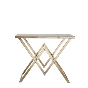 Gold Console Table, White Marble Top, Kd - ReeceFurniture.com
