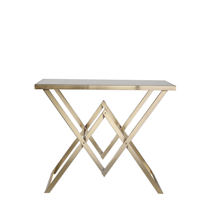 Gold Console Table, White Marble Top, Kd