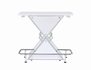G130078 - Hourglass Shape White Bar Unit - ReeceFurniture.com