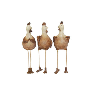 S/3 Hanging Legs Chickens - ReeceFurniture.com