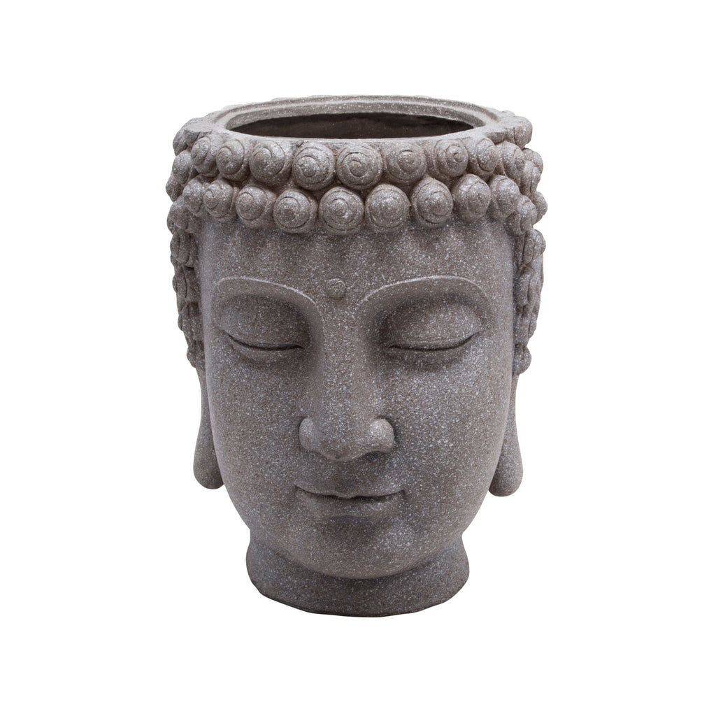 Gray Buddha Head Planter - ReeceFurniture.com