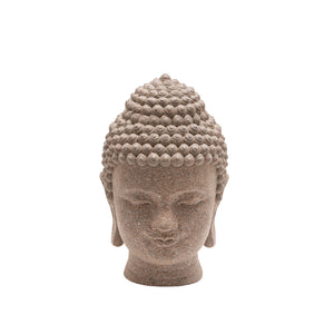 Resin 7.5" Buddha Head,Stone - ReeceFurniture.com