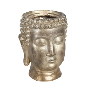 Resin 9"  Buddha Head Planter,Gold - ReeceFurniture.com