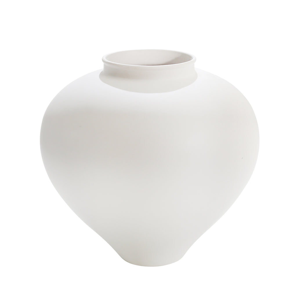 Matte White Ceramic Vase 14" - ReeceFurniture.com
