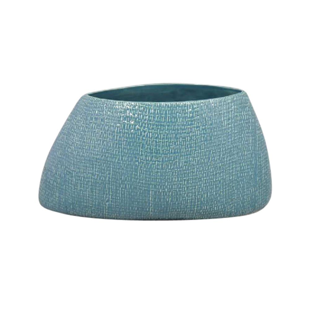 Asymmetric Turquoise Vase 9.25" - ReeceFurniture.com