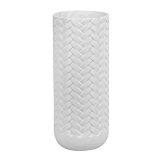 Matte White Weave Vase 14.25"