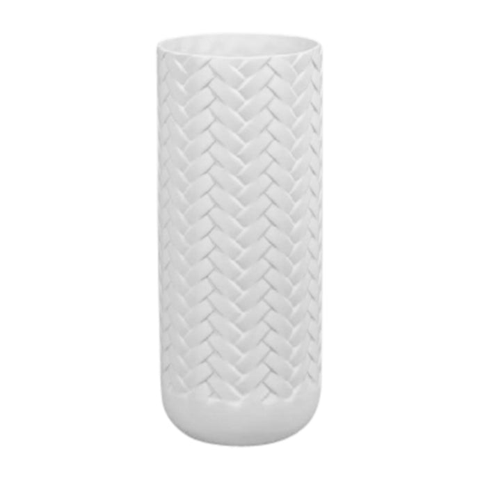 Matte White Weave Vase 11"