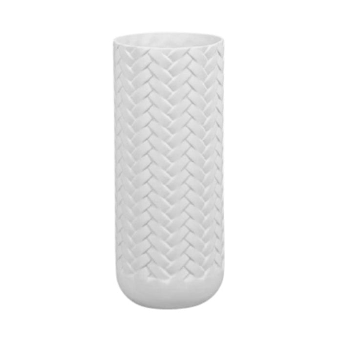 Matte White Weave Vase 8.5"