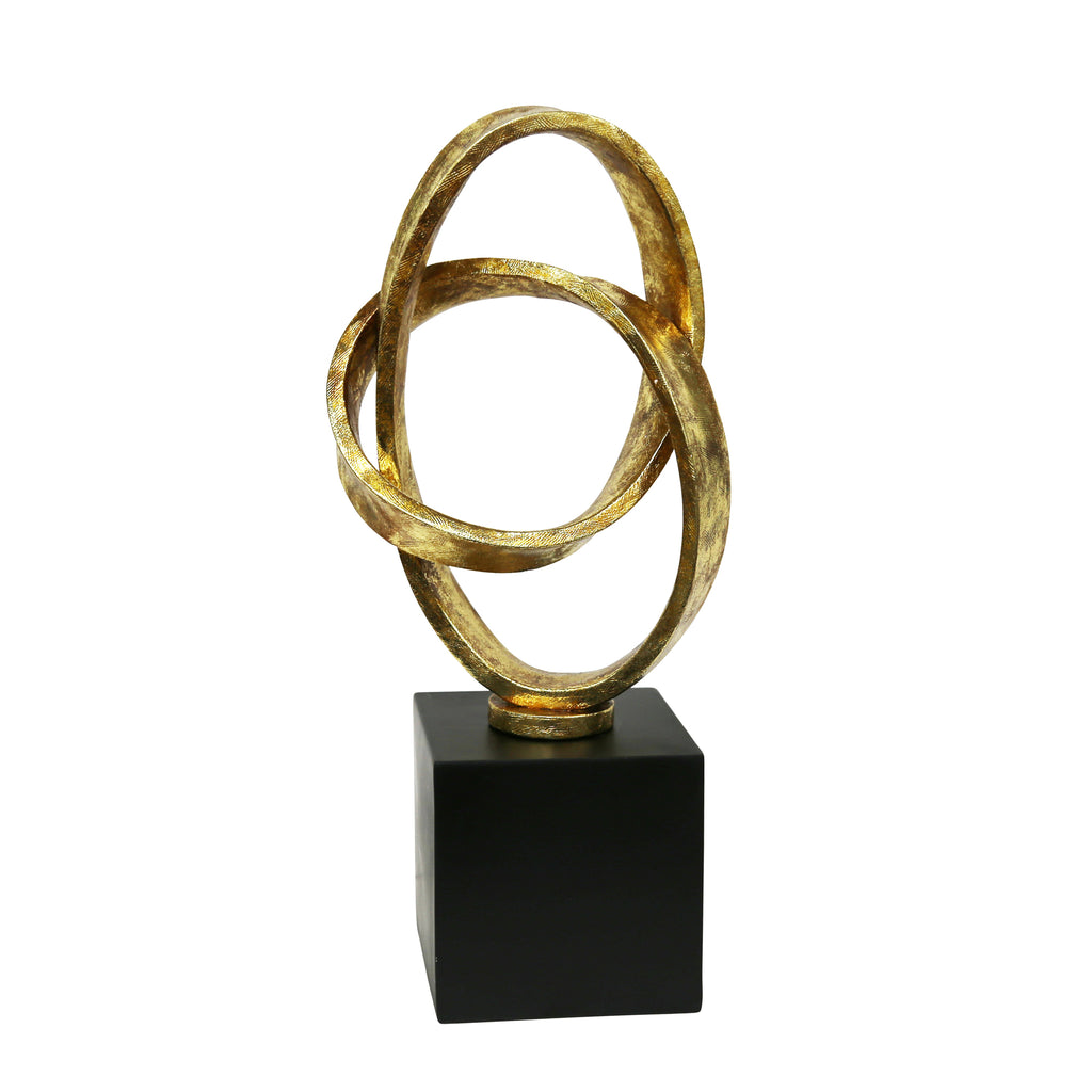 Gold Looped Sculpture 23.25" Kd - ReeceFurniture.com