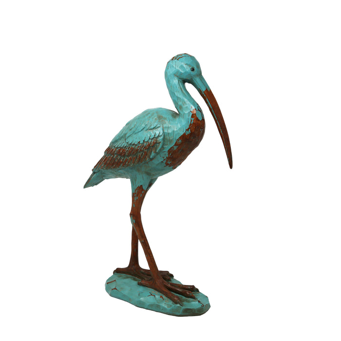 Standing Heron, Teal, 16"