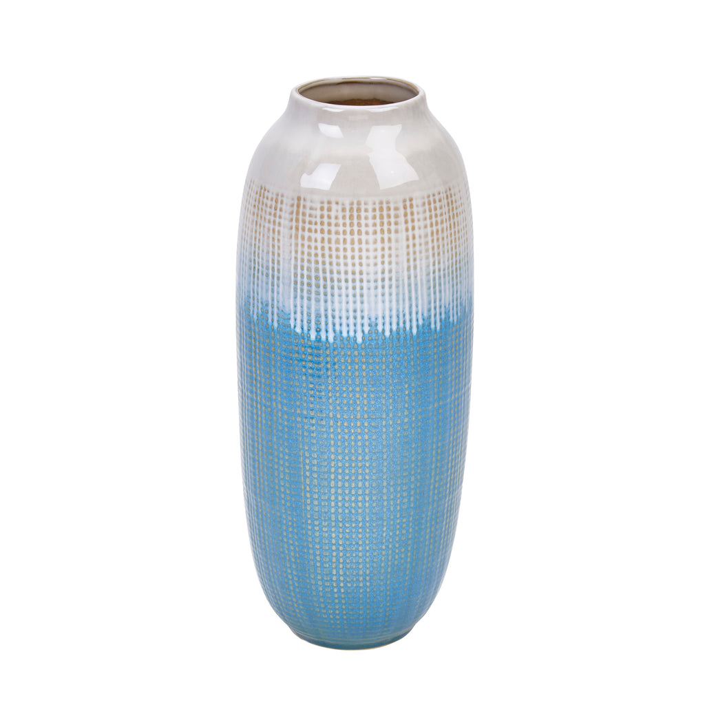 Blue/White Ombre Vase 14.5" - ReeceFurniture.com