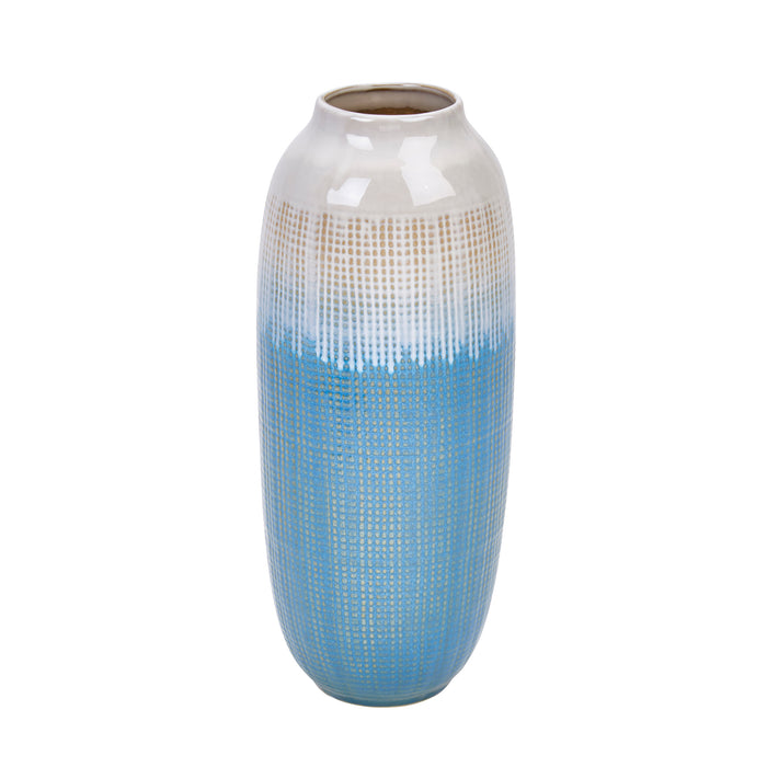 Blue/White Ombre Vase 14.5"