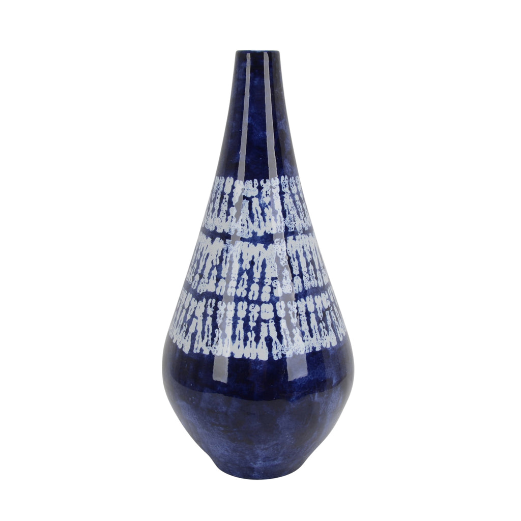 Blue/White Dyed Vase 21" - ReeceFurniture.com