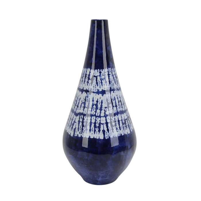 Blue/White Dyed Vase 21"