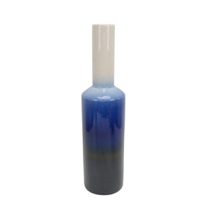 White/Blue Ombre Vase 18" - ReeceFurniture.com