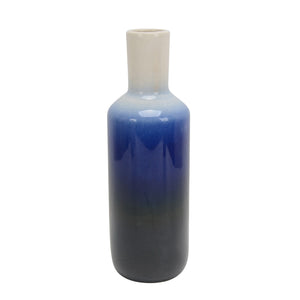 White/Blue Ombre Vase 12" - ReeceFurniture.com