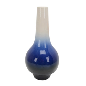 White/Blue Ombre Vase 14" - ReeceFurniture.com