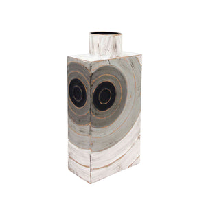 Gray Metal Box Vase 15" - ReeceFurniture.com