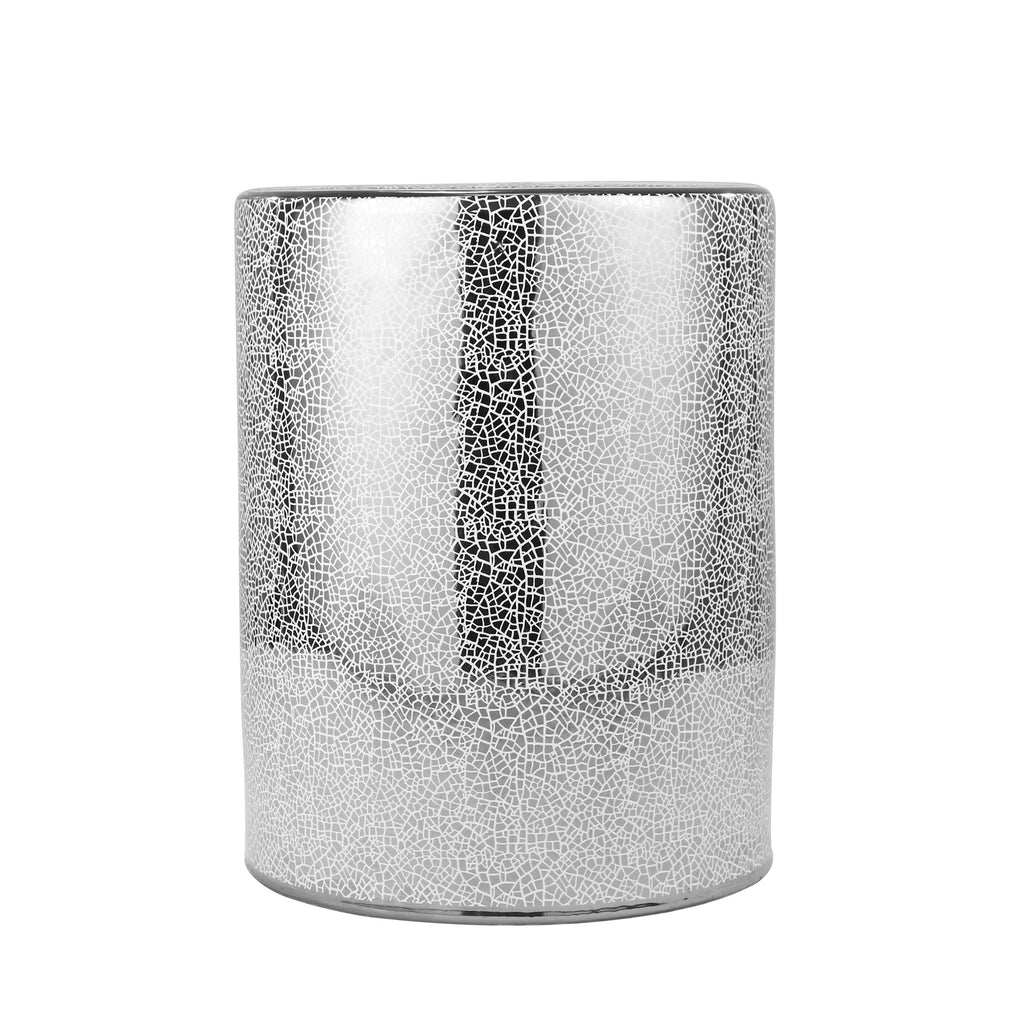 Silver Crackle Ceramic Gardenstool - ReeceFurniture.com