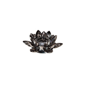 Black Crystal Lotus Votive Holder 6" - ReeceFurniture.com
