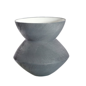 Charcoal Angled Scratch Vase 11.5" - ReeceFurniture.com