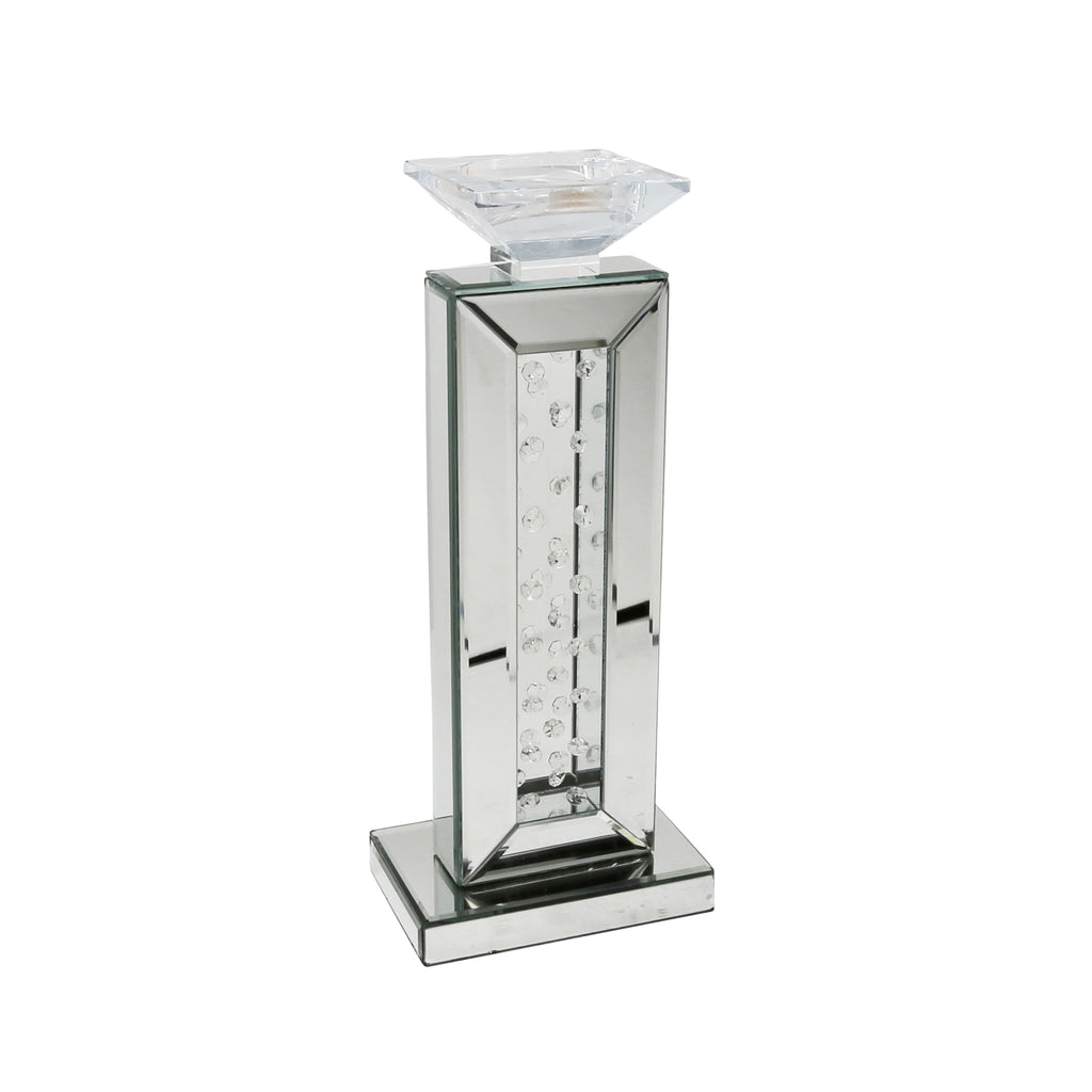 Mirrored & Glass Candle Holder, 14.75" - ReeceFurniture.com