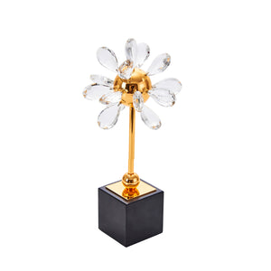 Gold/Crystal Flower 13.5" - ReeceFurniture.com