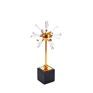 Gold/Crystal Spike Flower 13.5" - ReeceFurniture.com