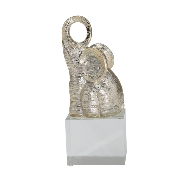 Gold Elephant On Crystal Base