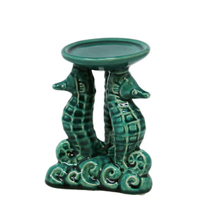 Green Seahorse Candle Holder 6" - ReeceFurniture.com