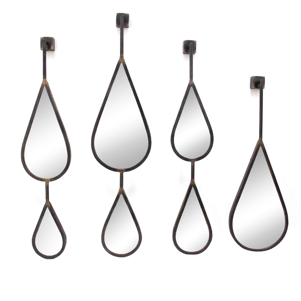 S/4 Gunmetal Teardrop Mirrors - ReeceFurniture.com