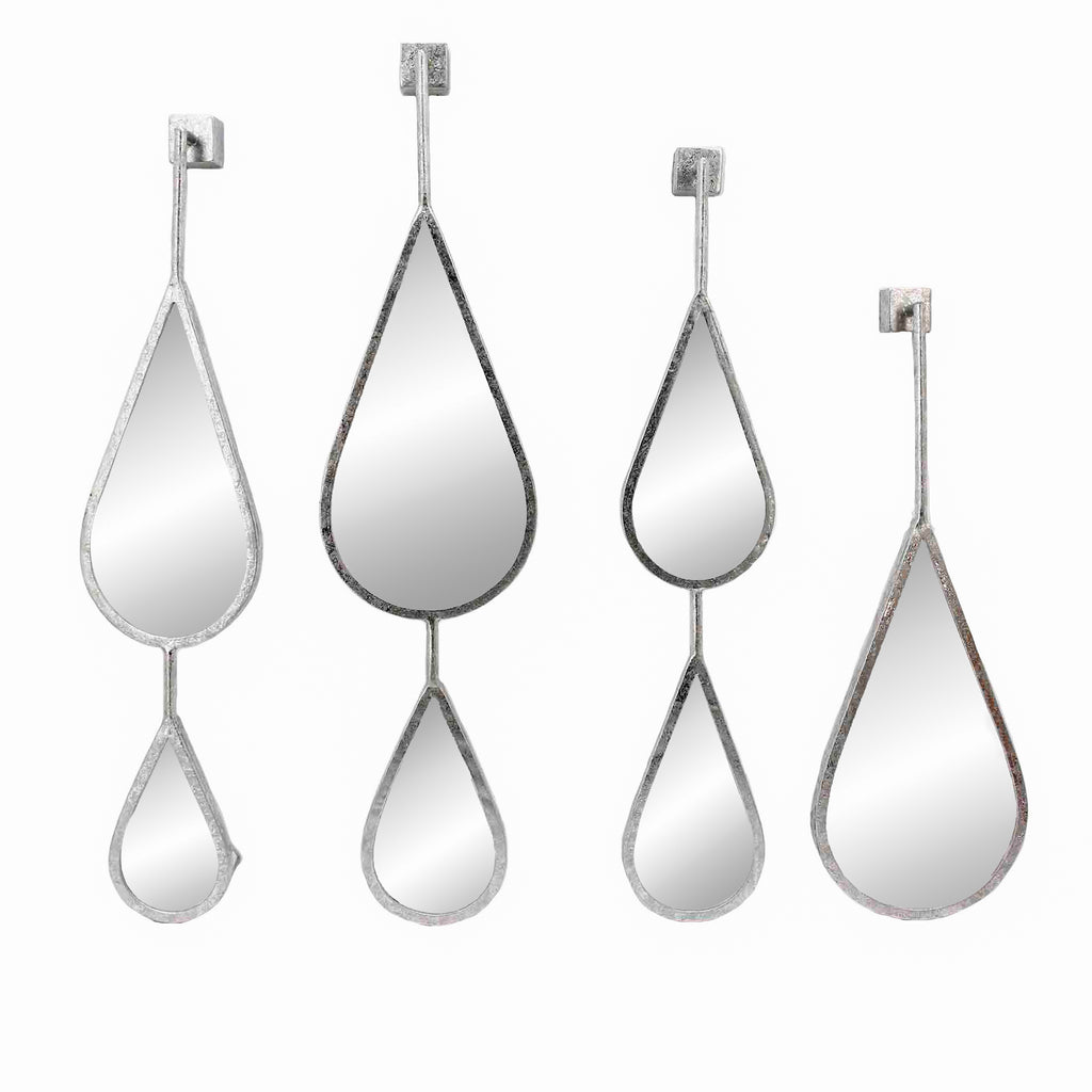 S/4 Silver Teardrop Mirrors - ReeceFurniture.com